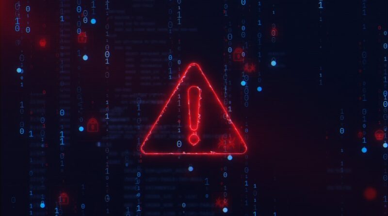 Stock image of computer warning notification.